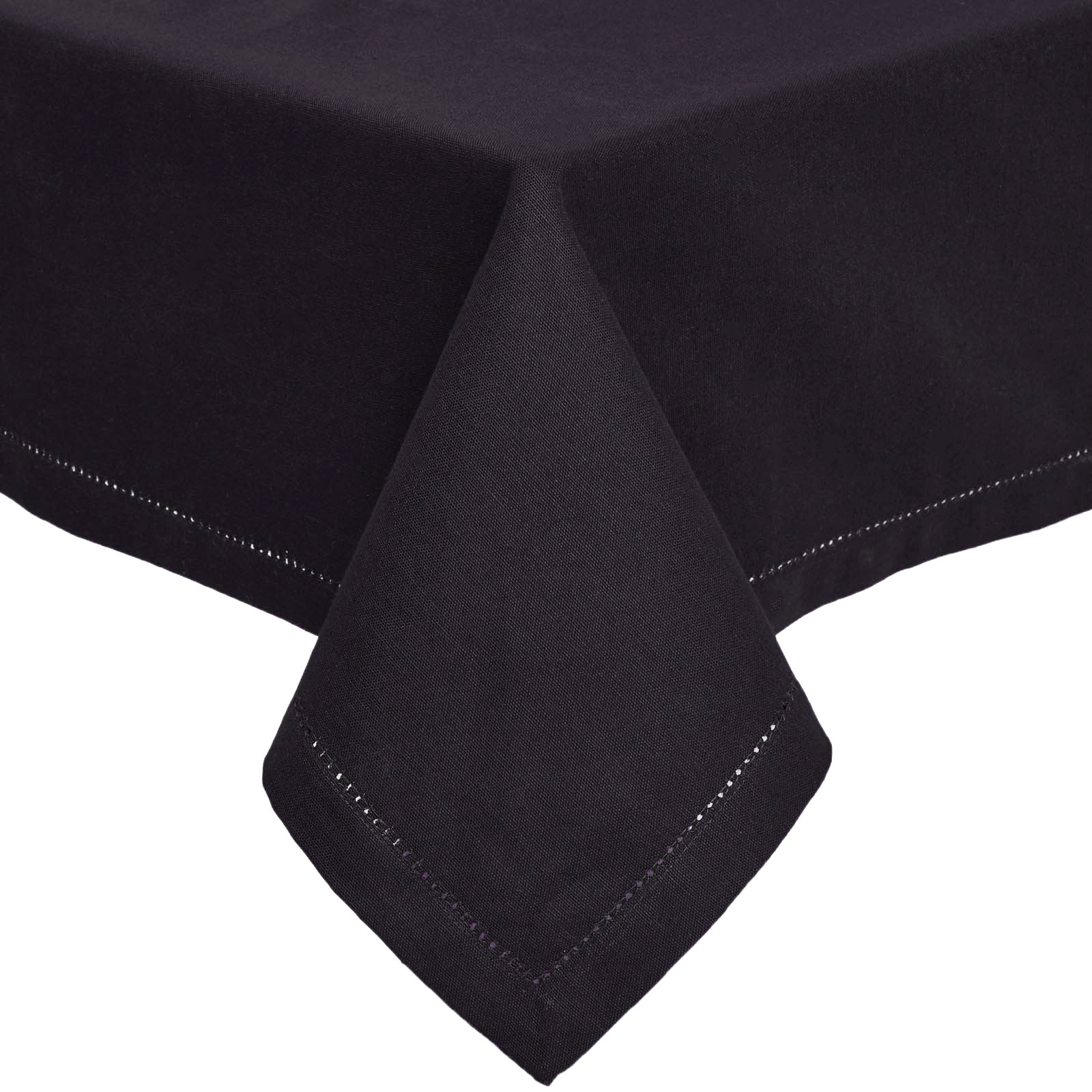 Nappe De Table Rectangulaire En Coton Unie Noir - 178x300cm - Homescapes