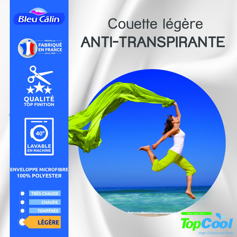 Couette Anti Transpirante 200 Gr/m² 200 X 200 Cm Pour Lit 120 X 190 Cm