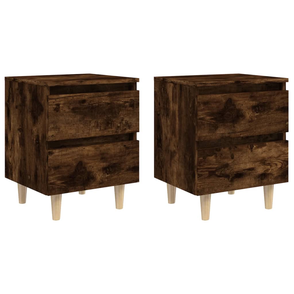 Lot De 2 Tables De Chevet Avec Deux Tiroirs 40 X 35 X 50 Dec035972