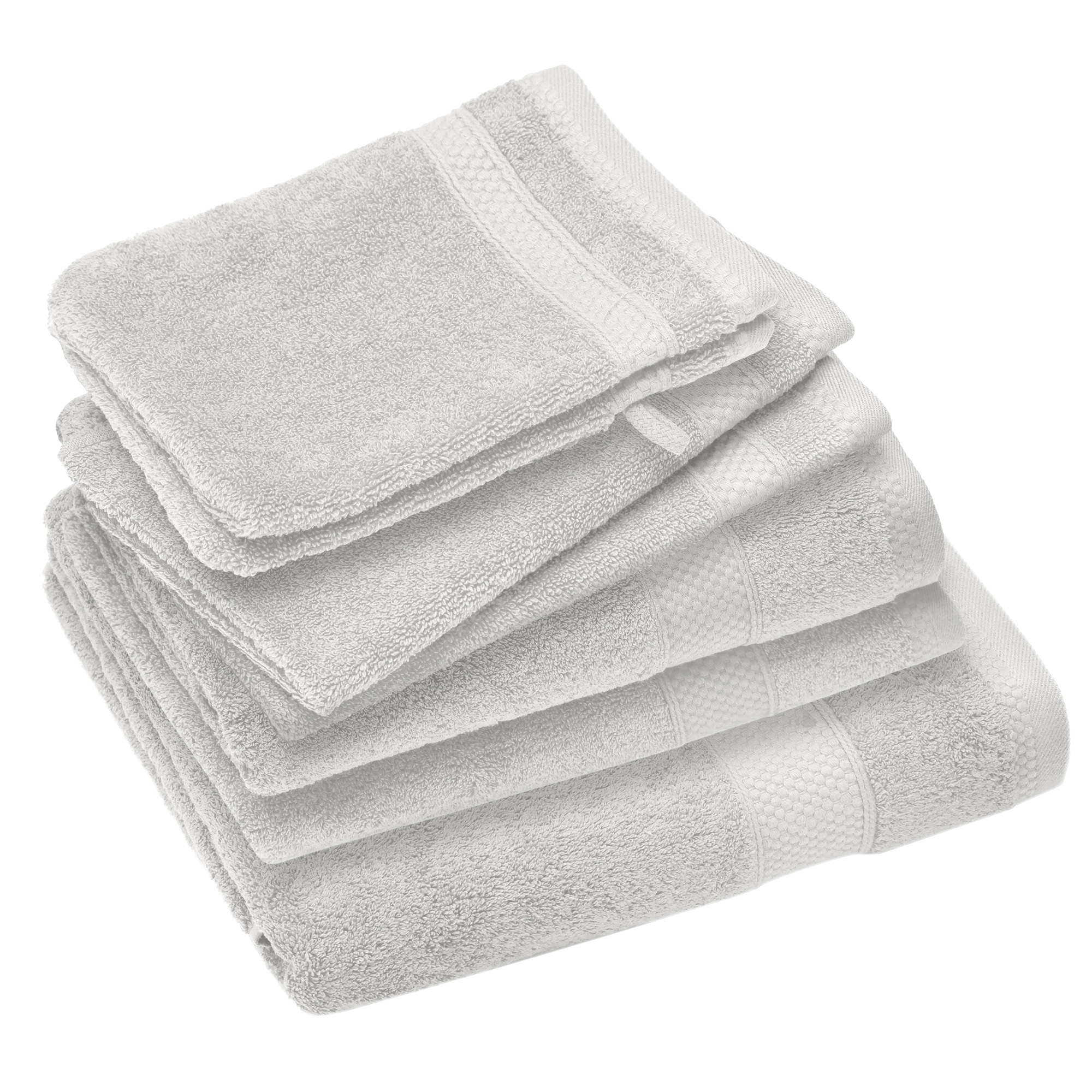 Parure De Bain Coton 550g/m2 Naïa Par Lot De 7 Blanc Craie