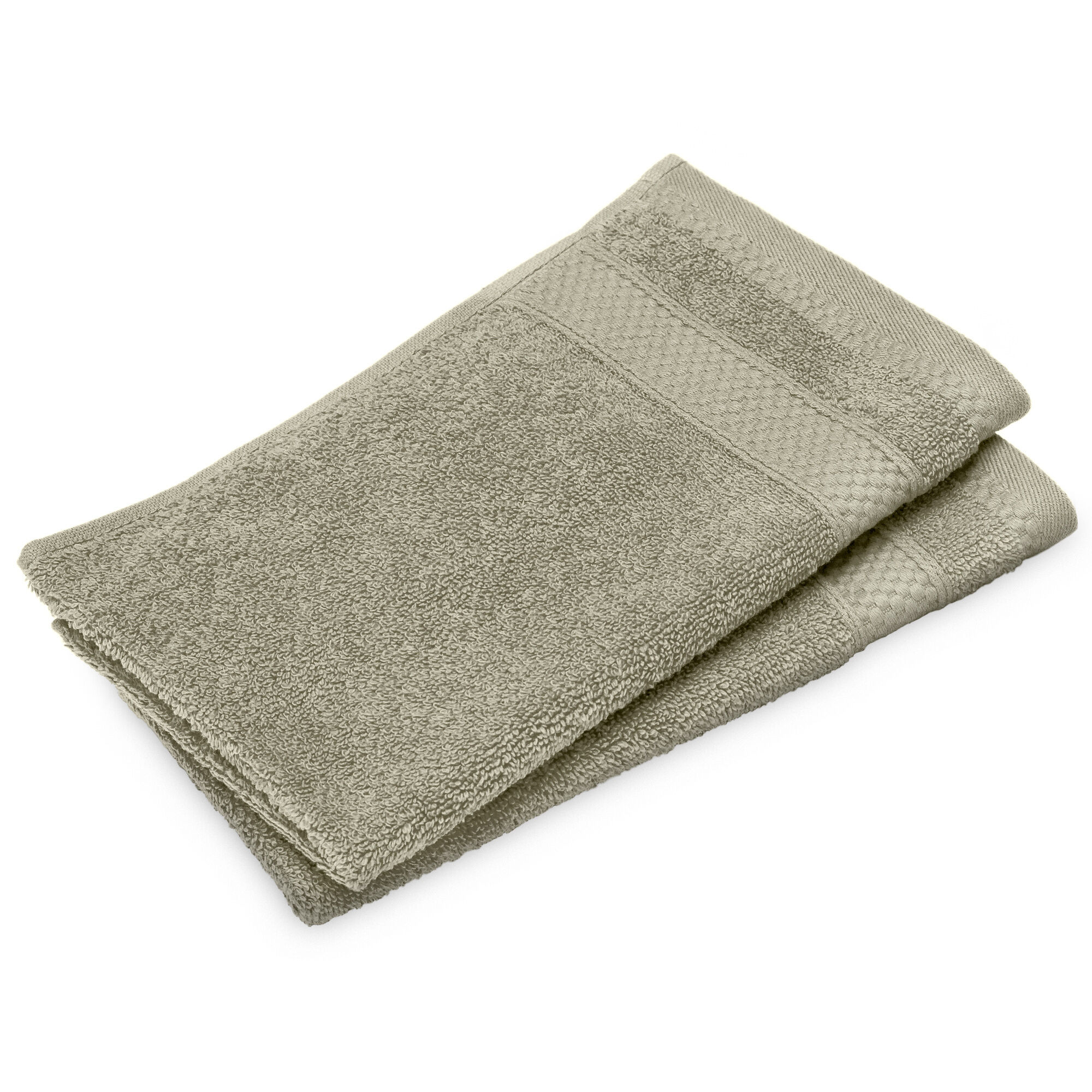 Lot De 2 Serviettes Invité Coton 550g/m2 30x50cm Naïa Vert Romarin