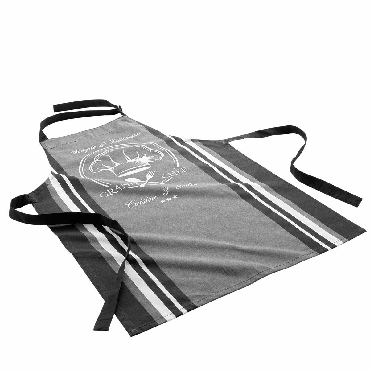 Tablier De Cuisine "grand Chef" 60x84cm Gris