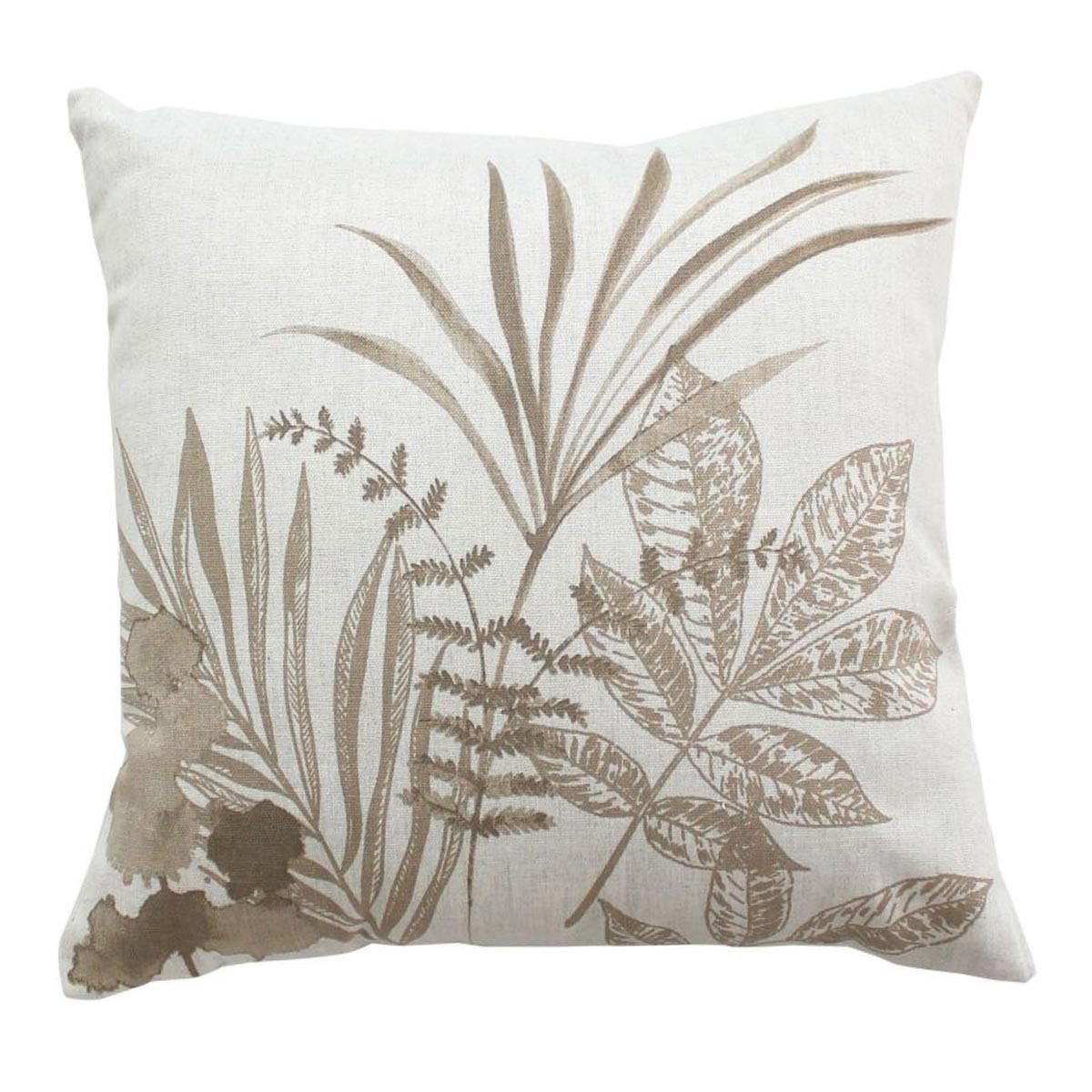Coussin Déco À Motifs "natura" 40x40cm Écru