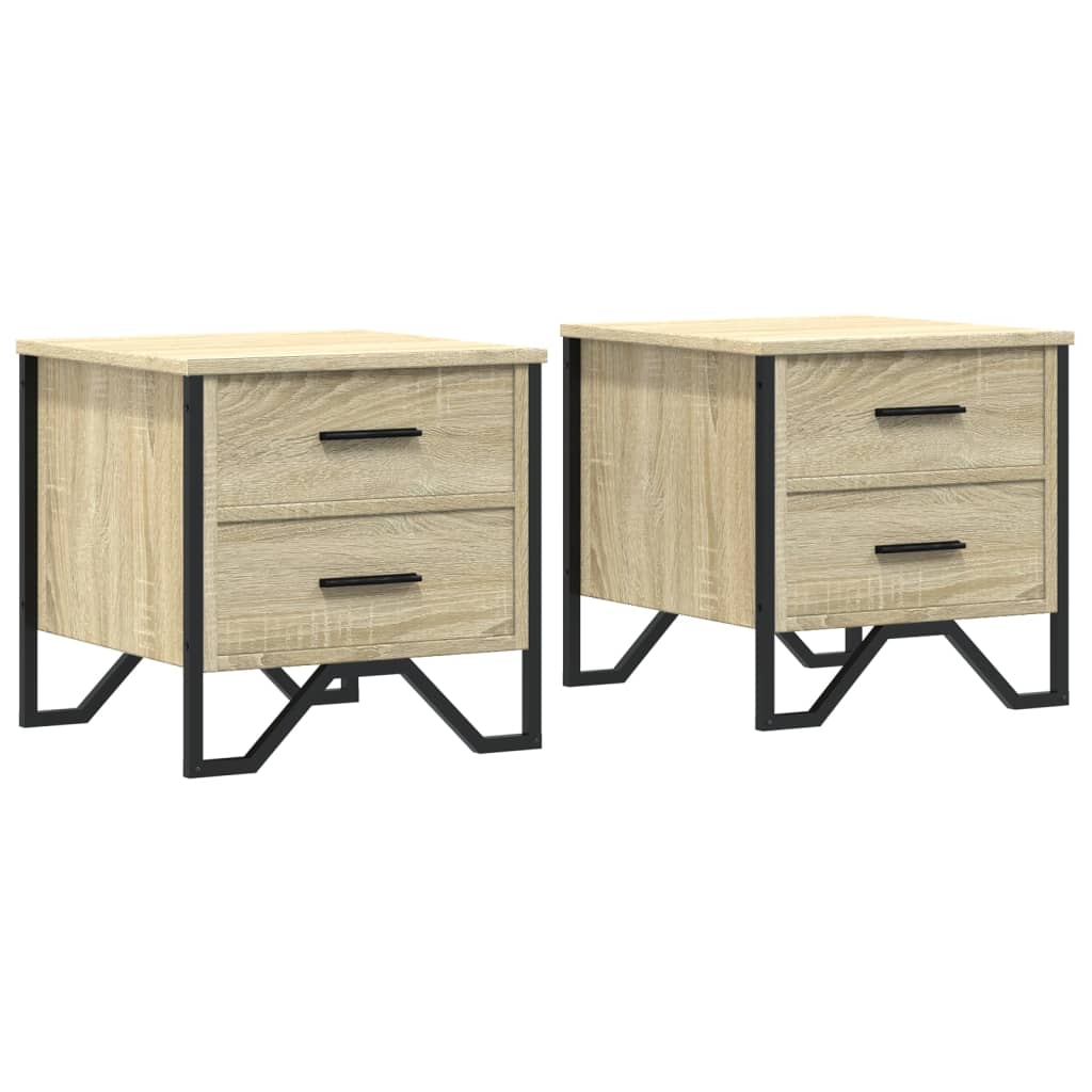Lot De 2 Tables De Chevet Avec Deux Tiroirs 40 X 41 X 40 Dec035280