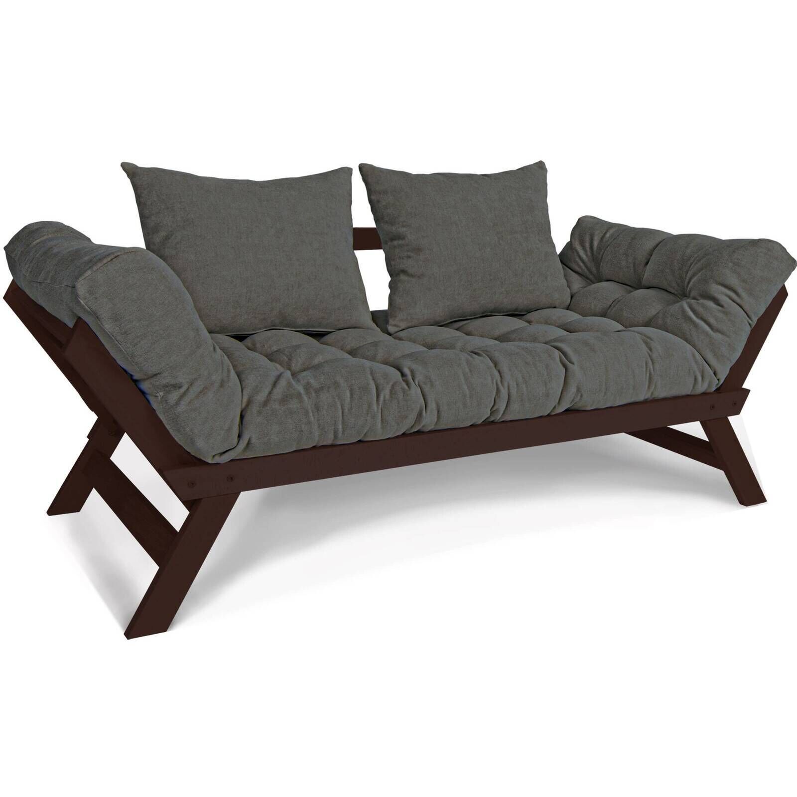 Canapé Lit Allegro - 80 X 203 Cm - Bois Clair Et Marron