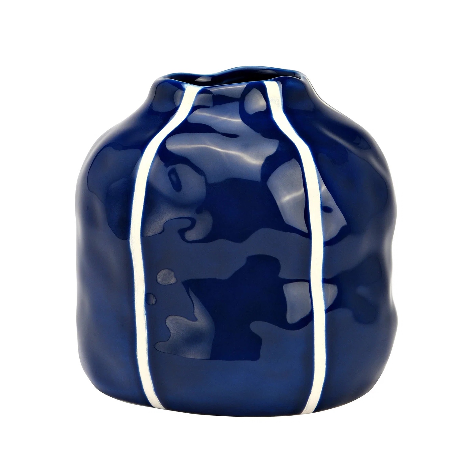 Vase En Céramique Bleu 12 X 12 Cm
