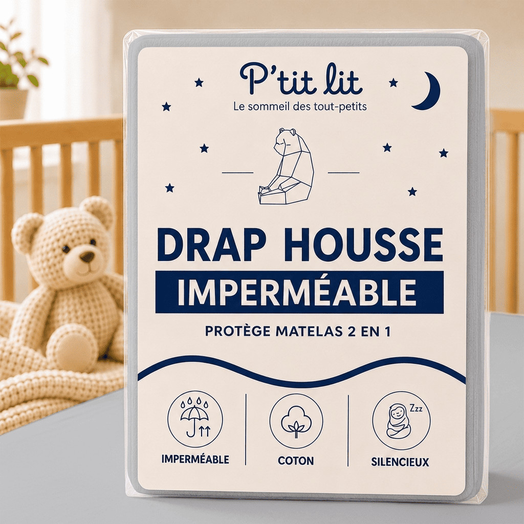 Protège Matelas Bébé 2 En 1 Alèse + Drap Housse 70x140cm 100% Coton - Imperméable