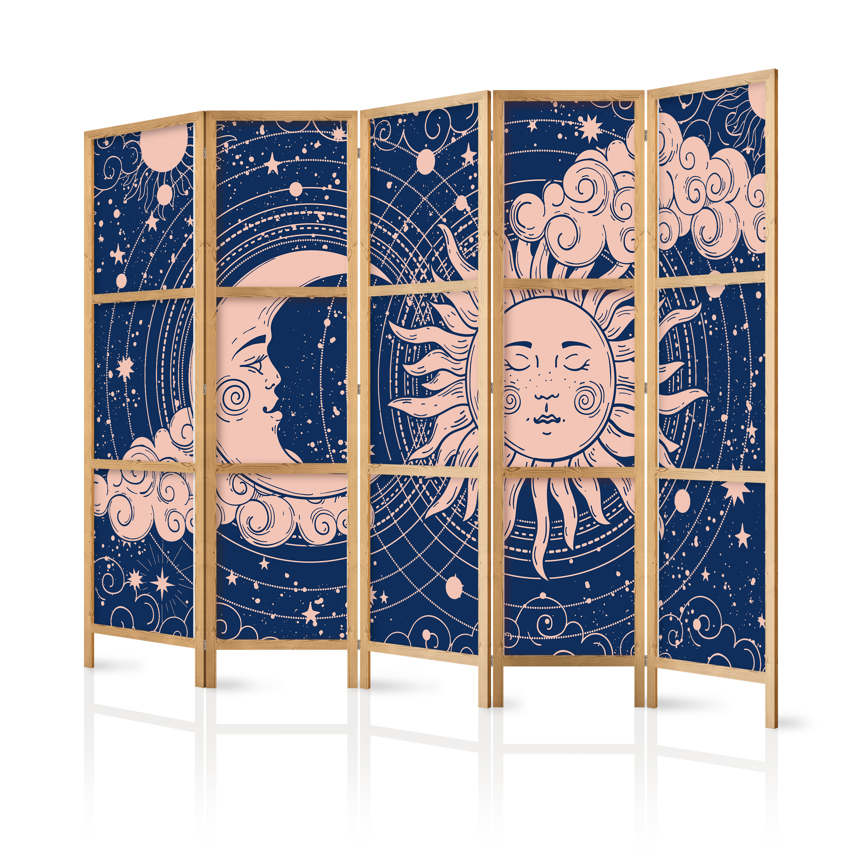 Paravent Japonais -illustration Du Soleil Et De La Lunemarine 225x172