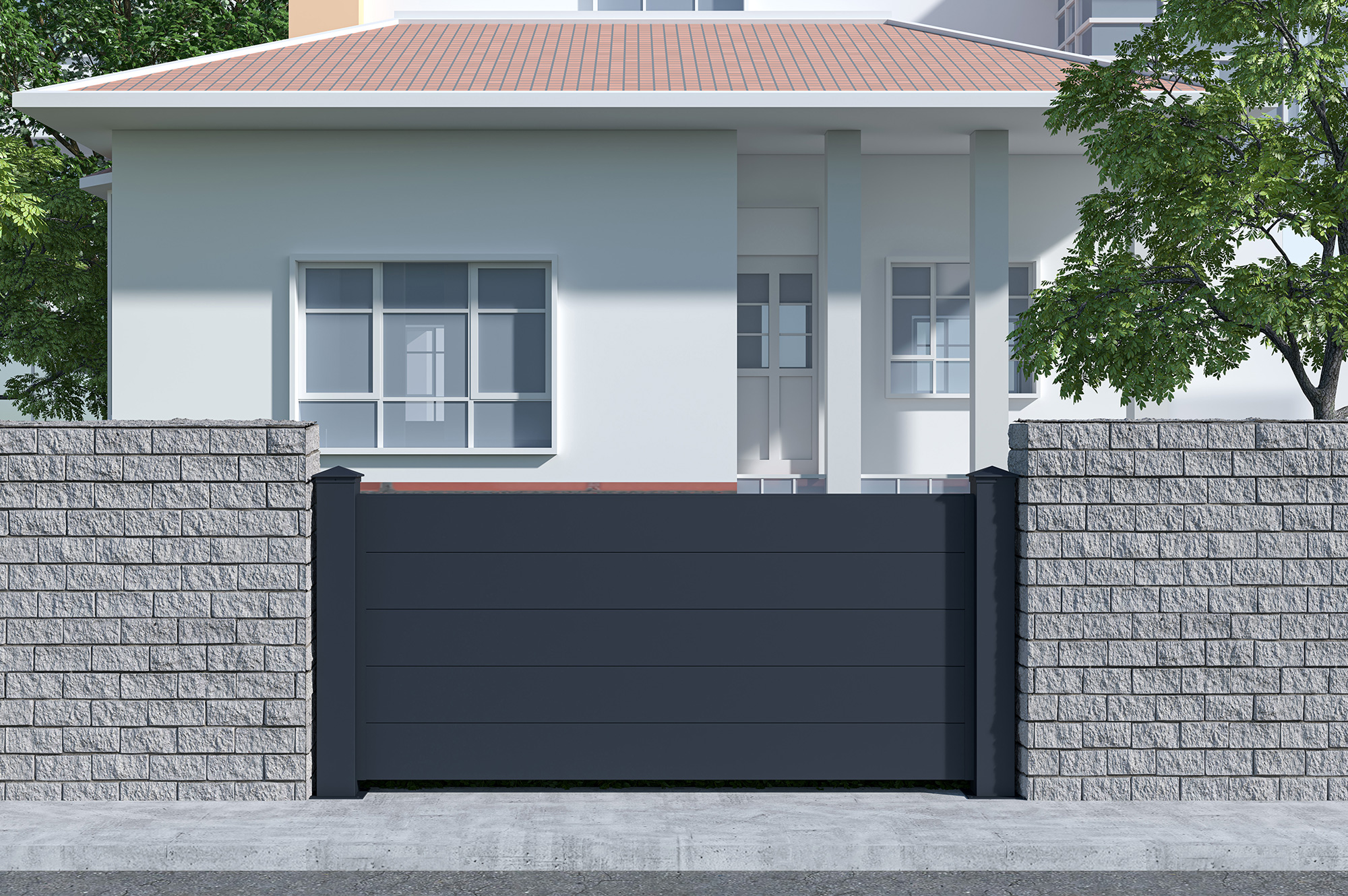 Casanoov Lame De Clôture Aluminium 1.9m Pleine Niesen H.90 Cm - Kit Complet