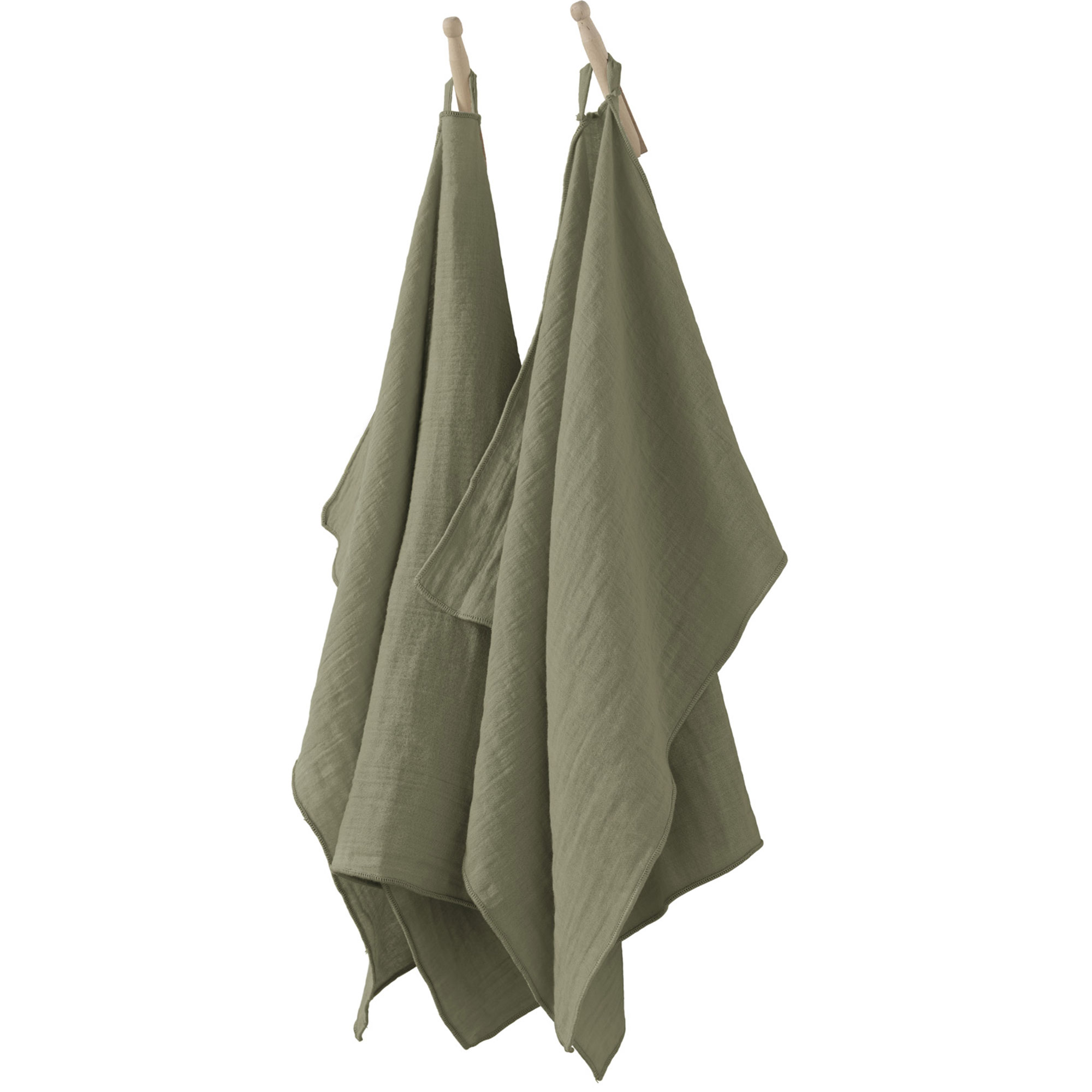 Lot De 2 Essuie-mains 50x70 Cm Gaze De Coton Romarin