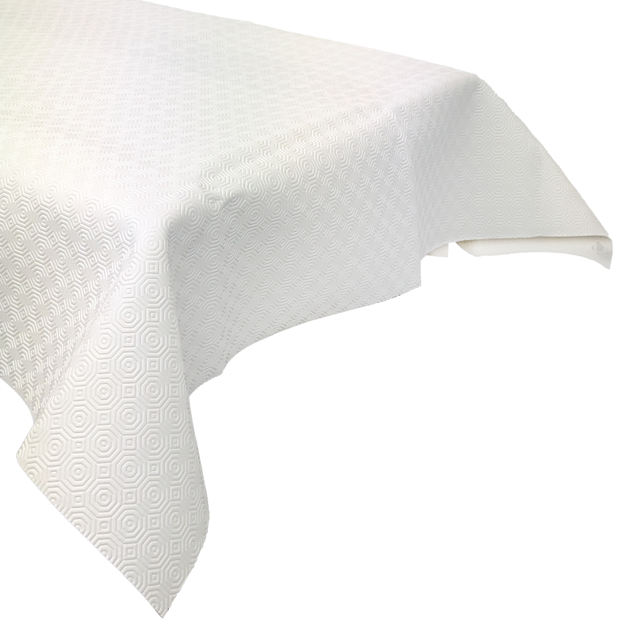 Protège Table Rectangulaire 140x250 Cm Cook En Polyester Et Pvc Blanc