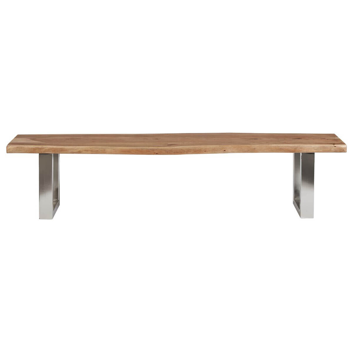 Jaipur - Banc 160cm Acacia Et Métal Chromé Piètement U