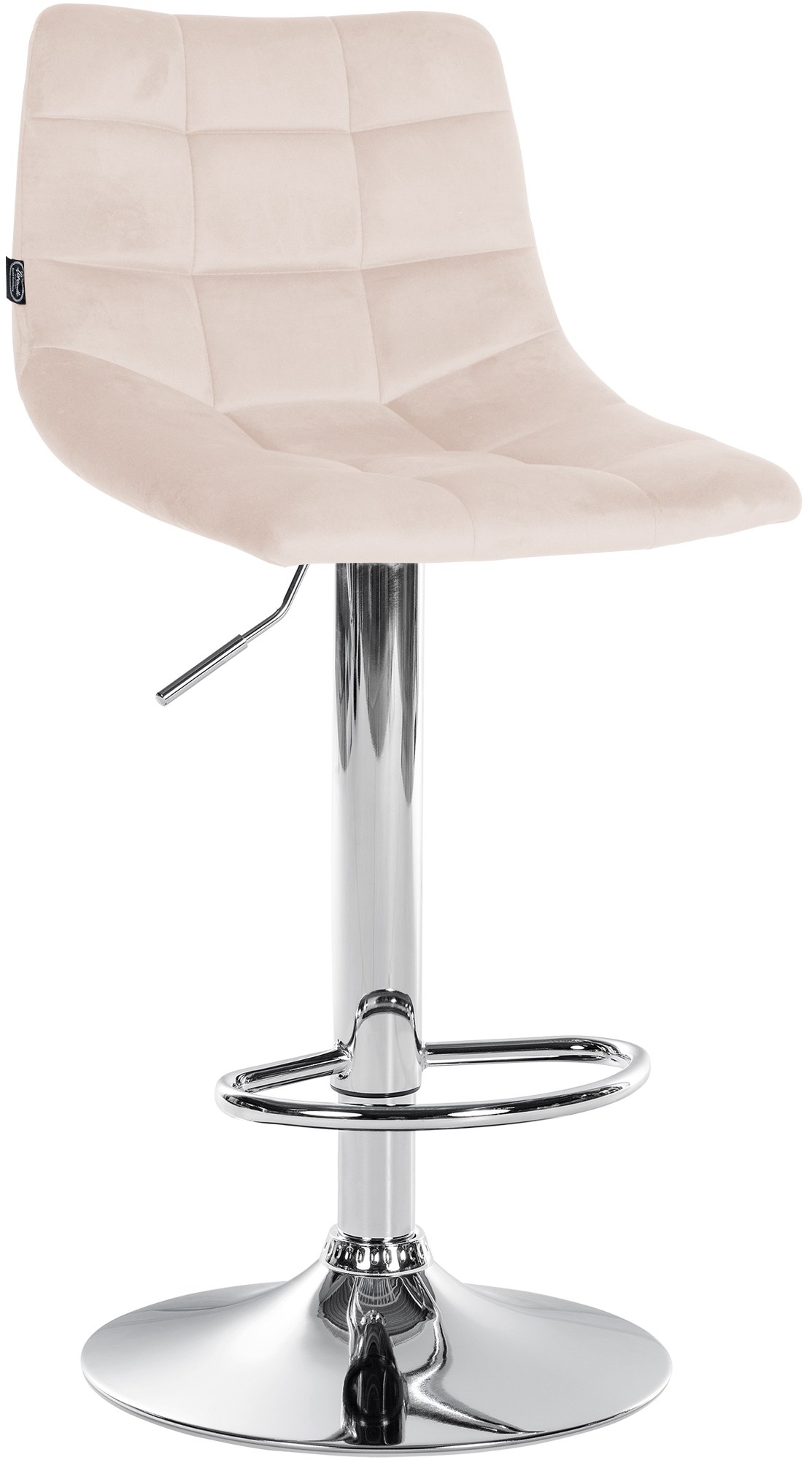 Tabouret De Bar Jerry Velours Chrome Beige
