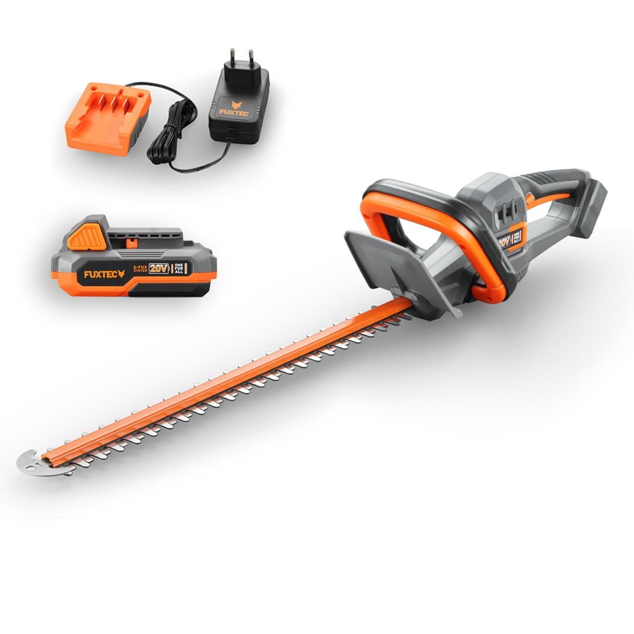 Taille-haies À Batterie - Fuxtec Fx-e1hs20 - 20v Lame 52cm - Set Batterie 2ah Et Chargeur 1a