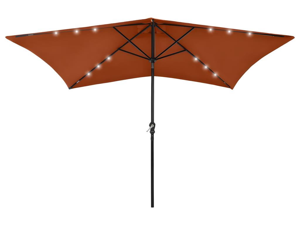 Parasol Avec Led Et Mât En Acier Terre Cuite 2 X 3 M 02_0008072