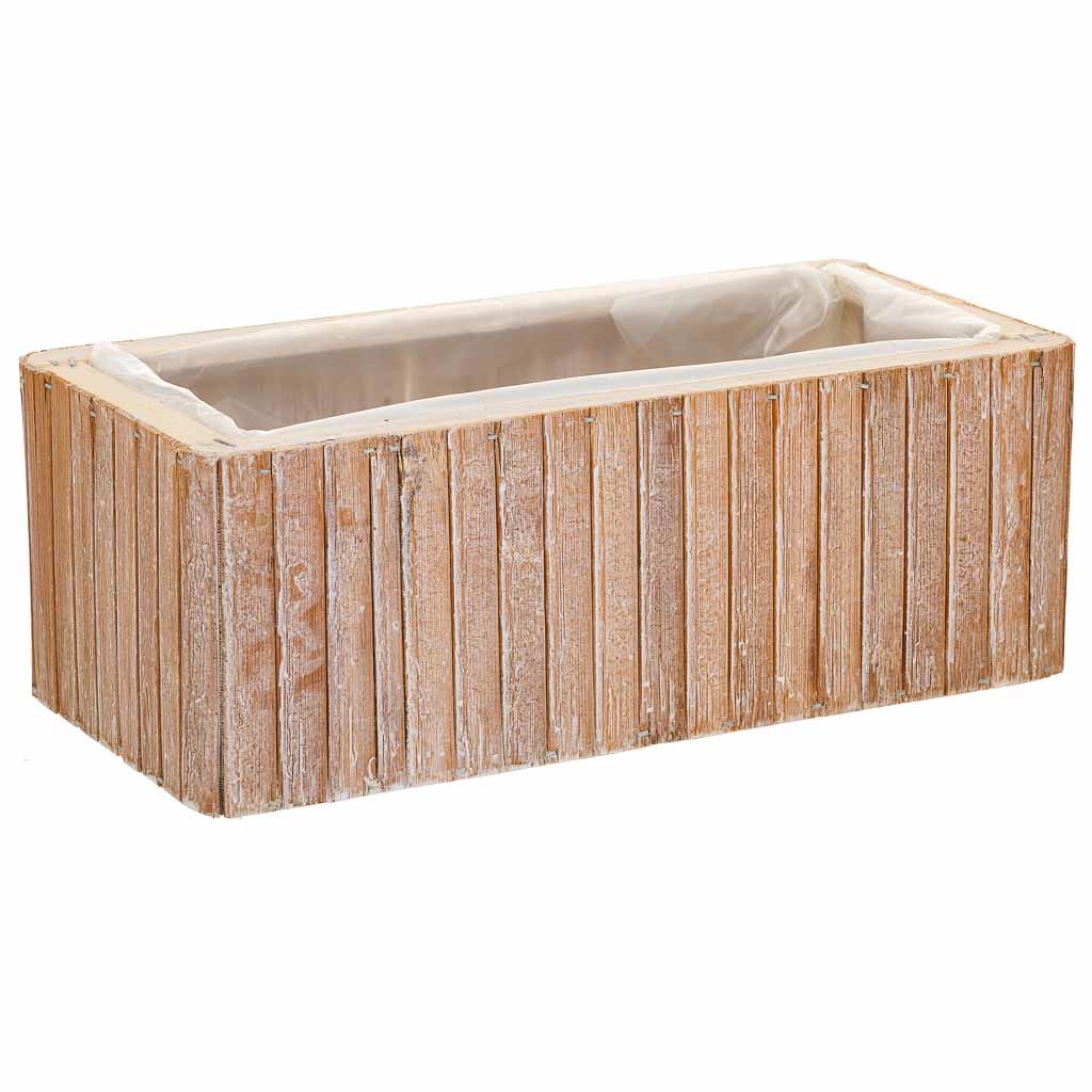 Panier Rectangulaire En Bois Marron 30.5x14.5x11h