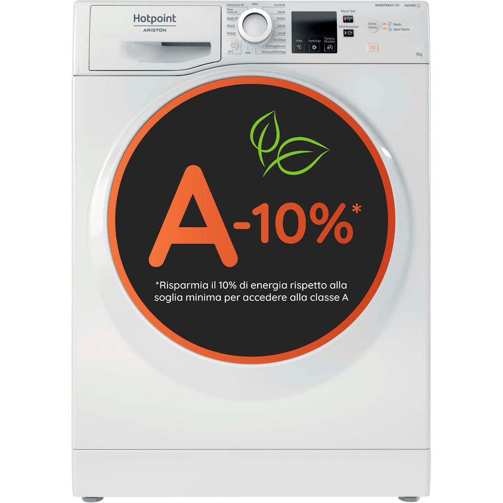 Lave Linge Charge Avant Hotpoint 9kg Technologie De Convertisseur Blanc 59.5x60.5x85cm