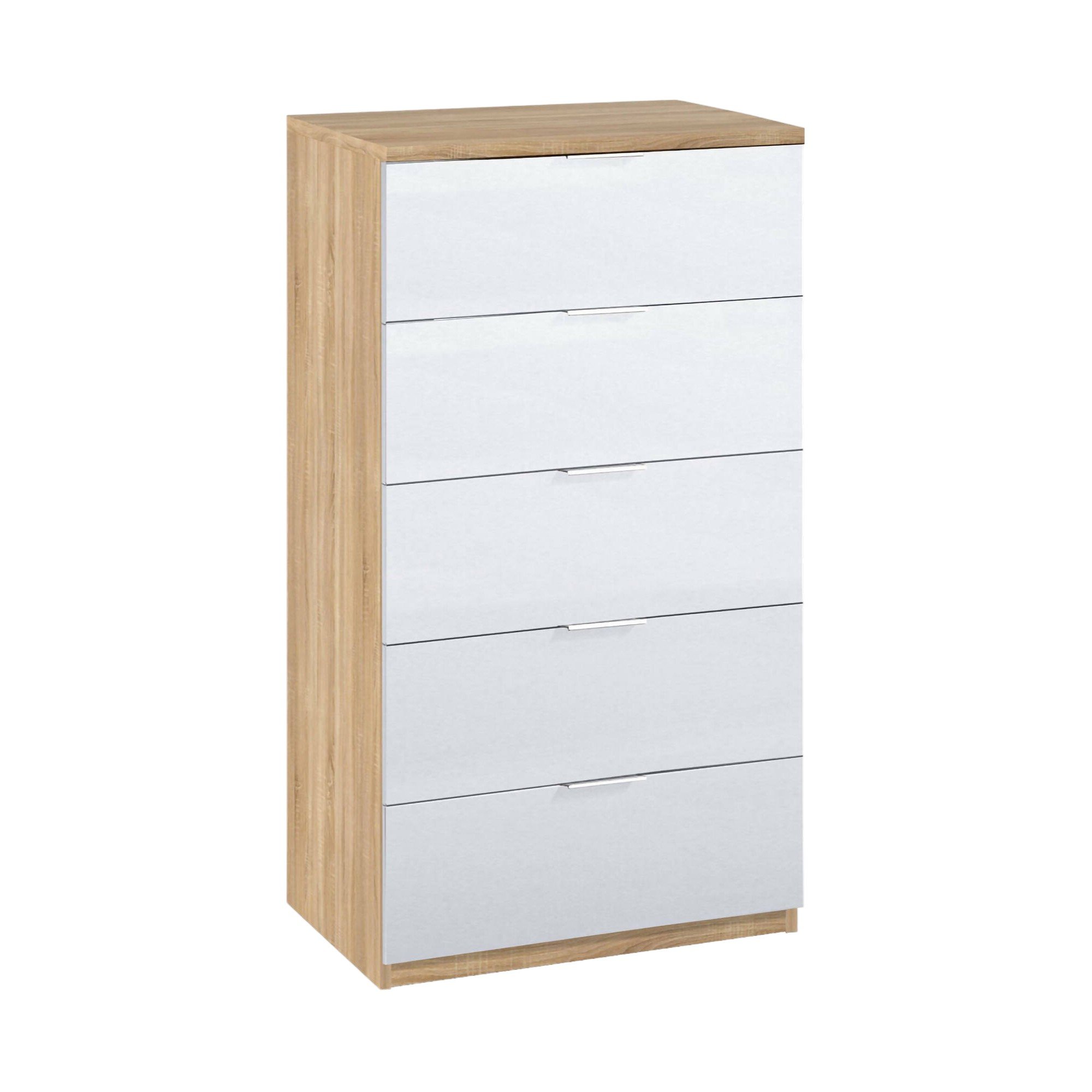 Commode Effet Bois Beige, Blanc 60x40 Cm