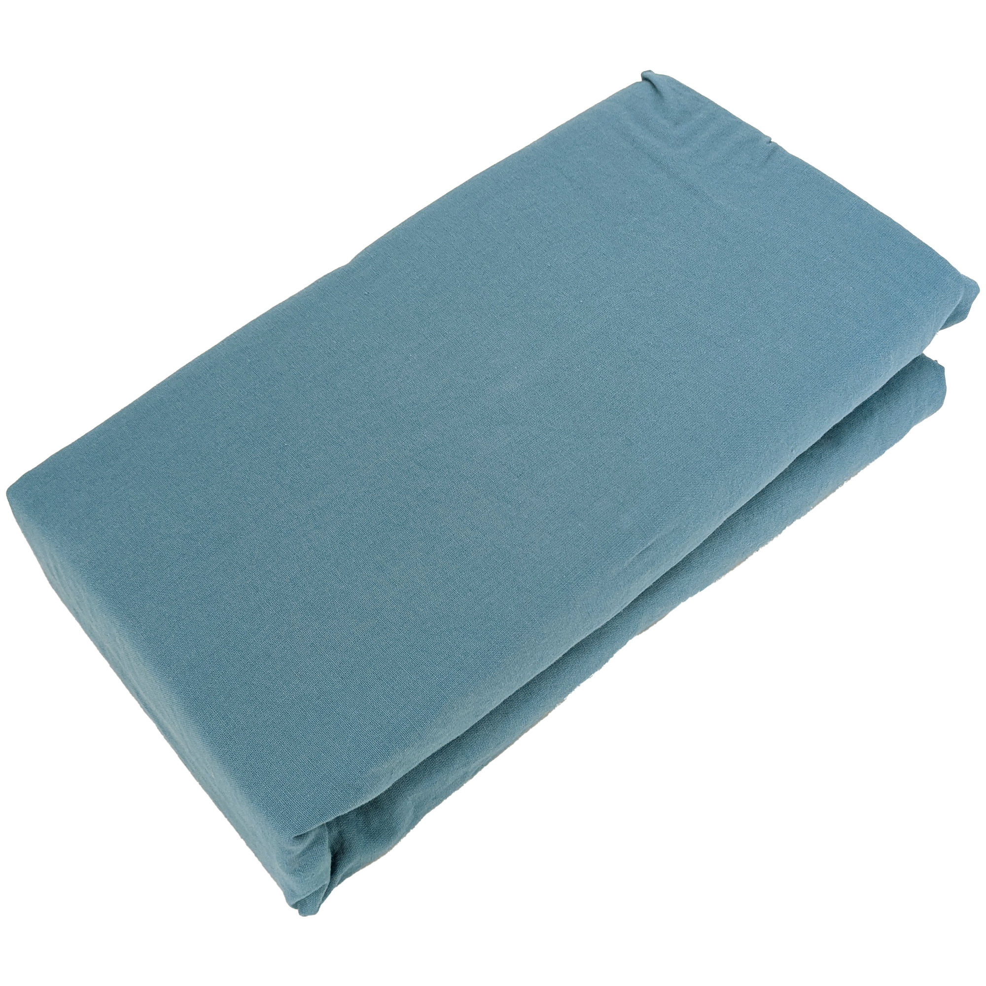 Drap Housse Palace Pur Coton Lavé 90x190 Cm Bonnet 30 Cm Uni Bleu Topaze