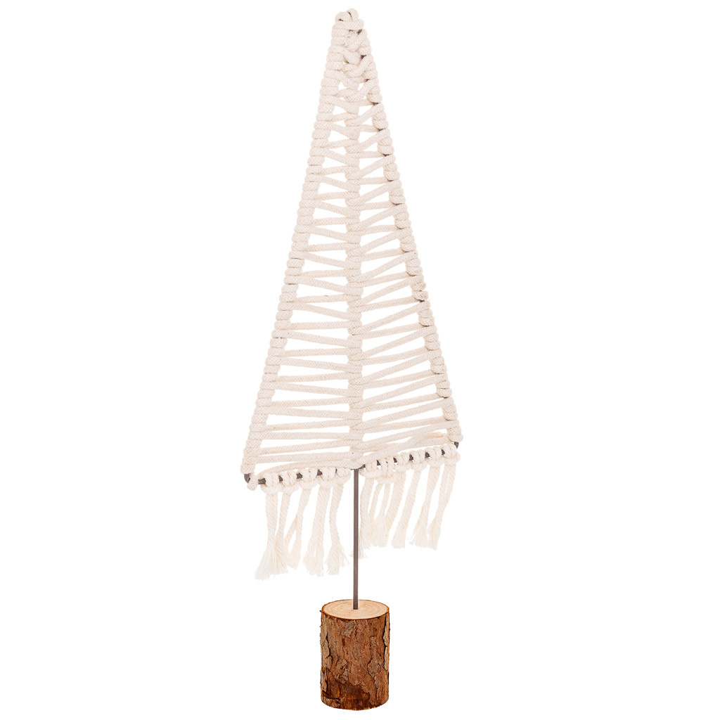 Arbre Décoratif En Coton Tressé Blanc 15x01x44h