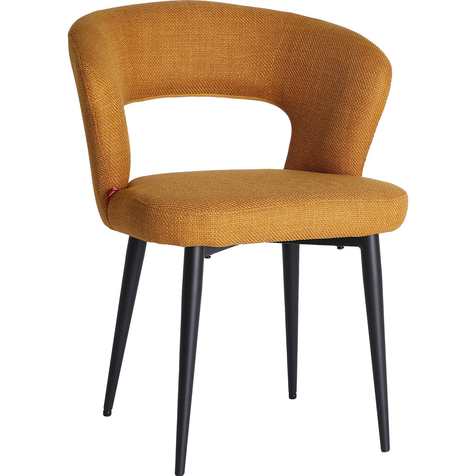Lot De 2 Chaises Contemporaines En Polyester Moutarde Et Piètement Noir - Moutarde Profond Et Noir Mat