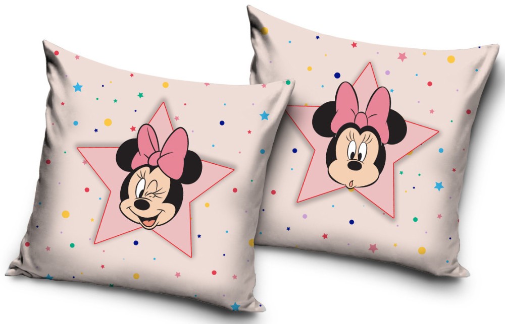 Coussin Disney Minnie Star, Coussin Décoratif 40x40 Cm