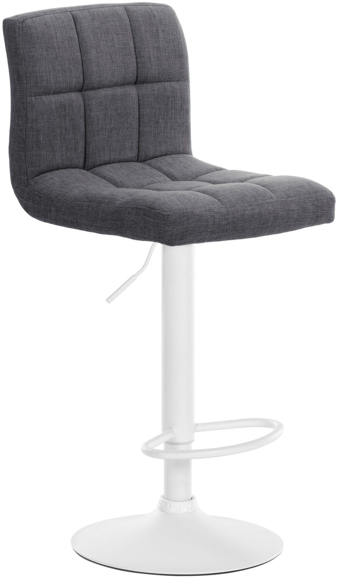 Tabouret De Bar Calma Tissu Blanc Gris Clair