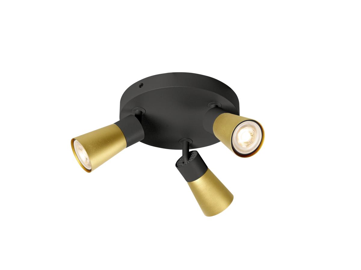Applique Et Plafonnier Puri 2.0 Cone Rond Triple 6w Gu10 Noir/or - Slv - 1008337