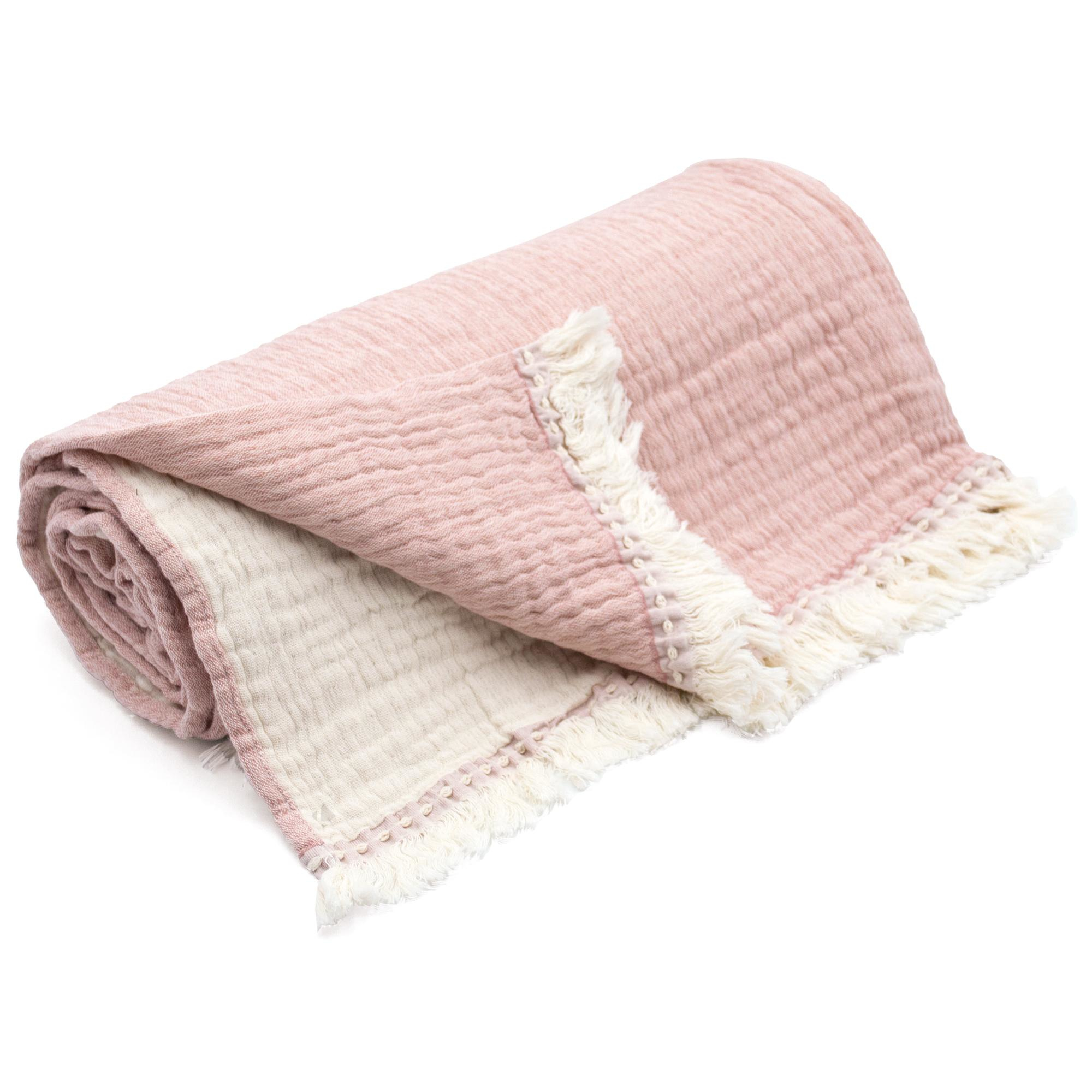 Linnea Vence Plaid 130 X 170 Cm Coton Rose