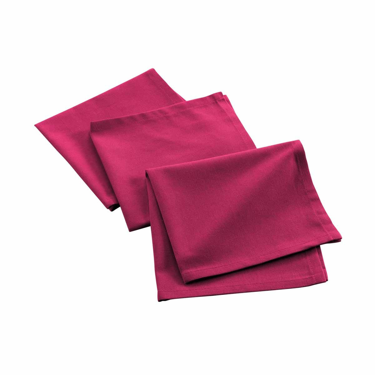 Lot De 3 Serviettes De Table "mistral" 40x40cm Fuchsia