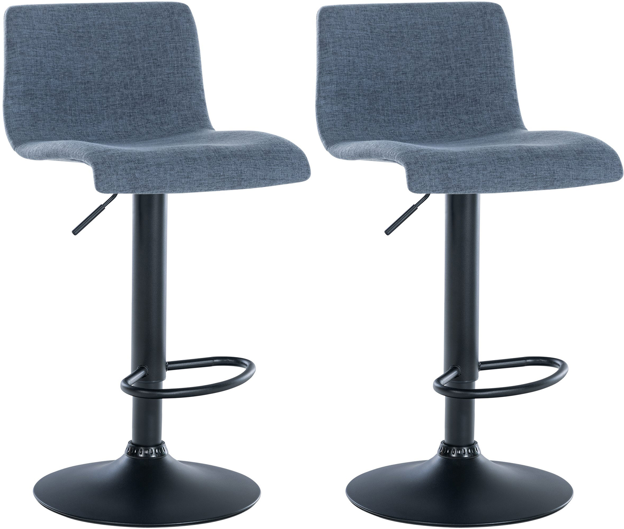 Lot De 2 Tabourets De Bar En Tissu Branford Bleu