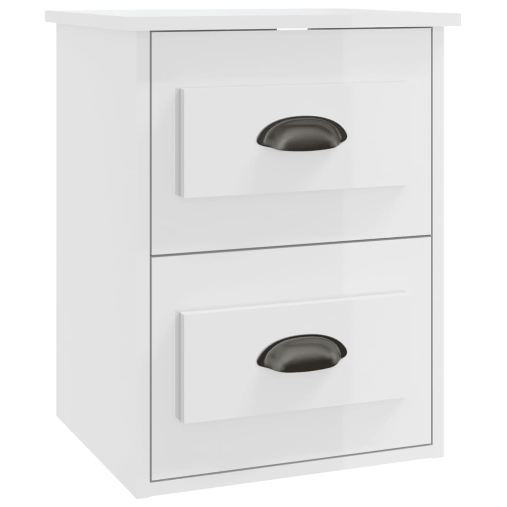 Table De Chevet Murale Avec Deux Tiroirs 41,5 X 36 X 53 Cm Bois Dec034238