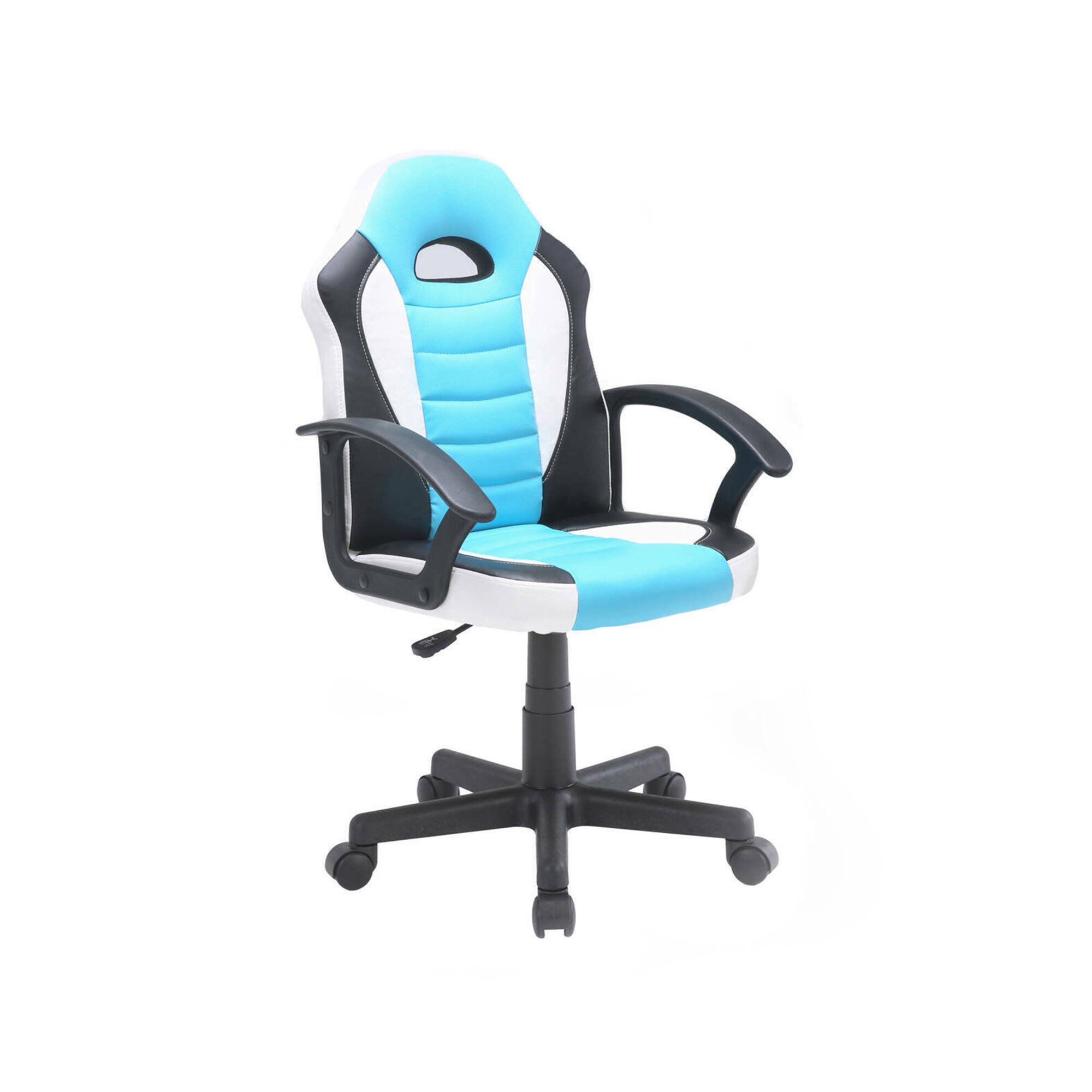 Chaise De Jeu,bleu Clair, Blanc,56x55h99.5 Cm