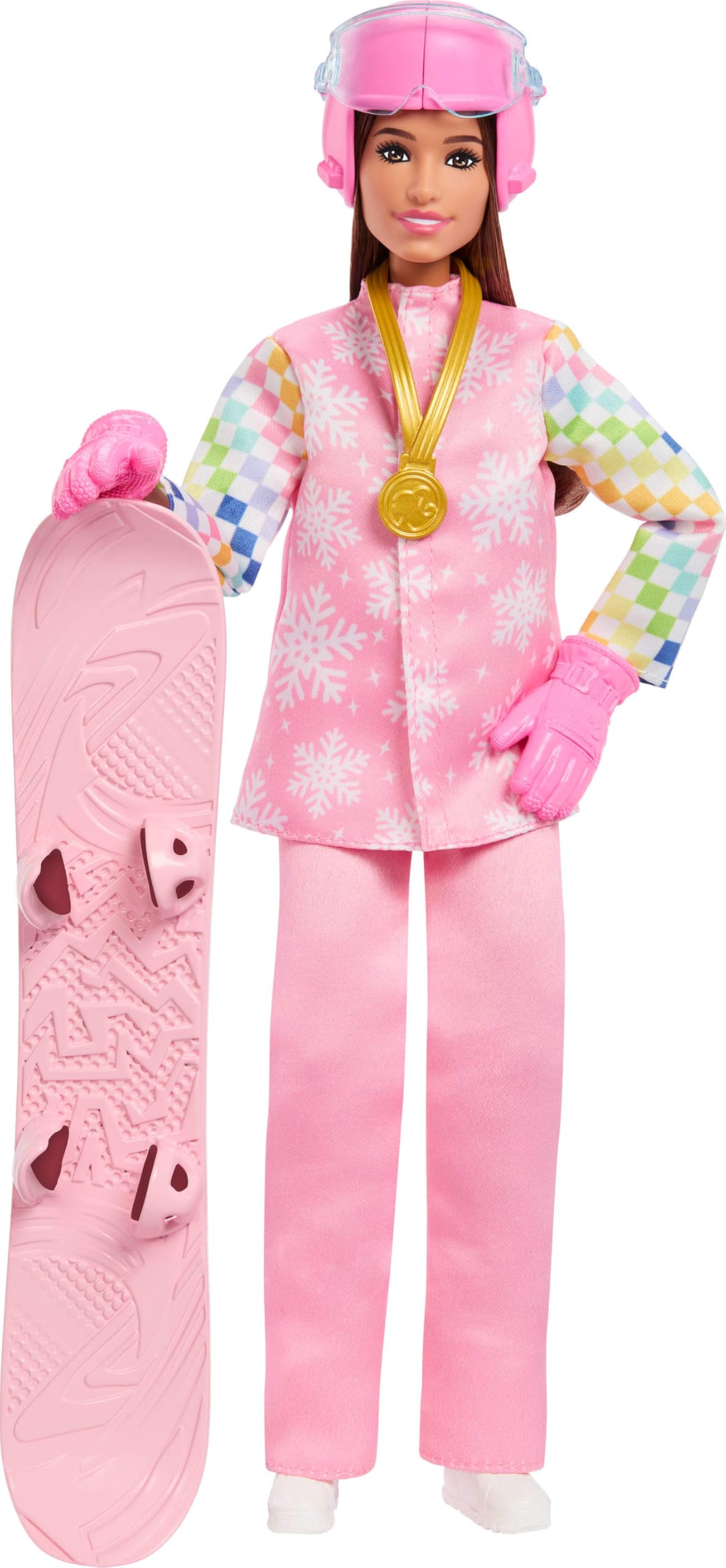 Poupée Snowboardeuse Barbie Barbie Métiers Jkf78 Planche Thermochromique Rose