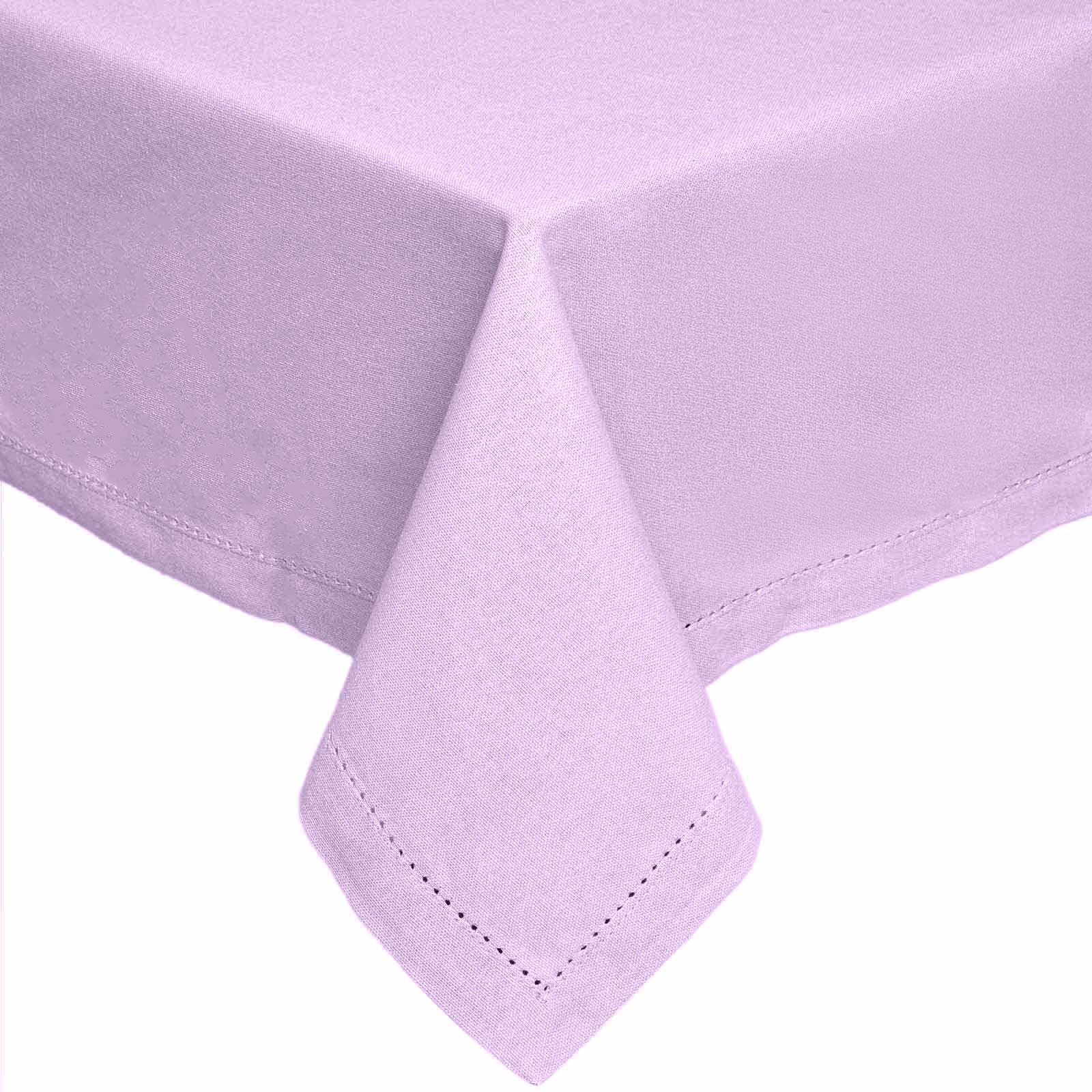 Nappe De Table Rectangulaire En Coton Unie Mauve - 137x228cm - Homescapes
