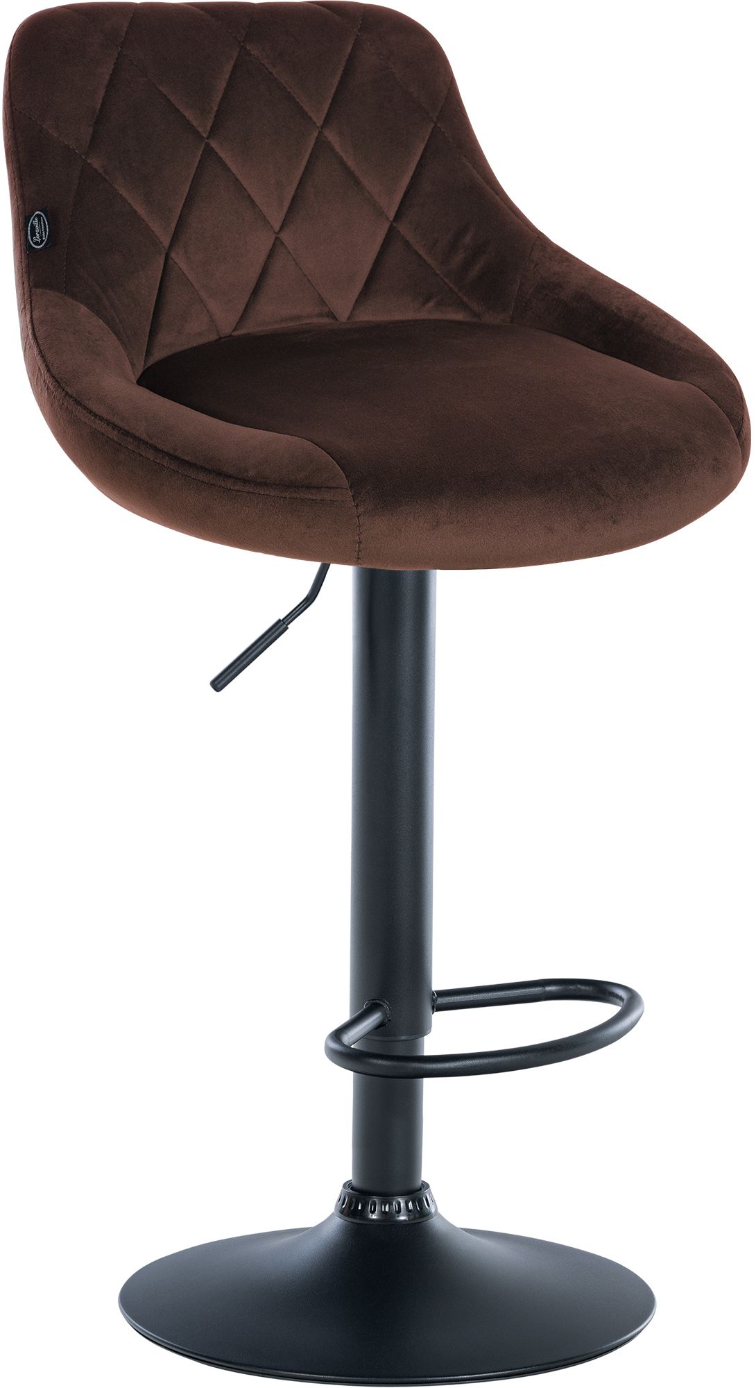 Tabouret De Bar Lazio Velours Noir Brun