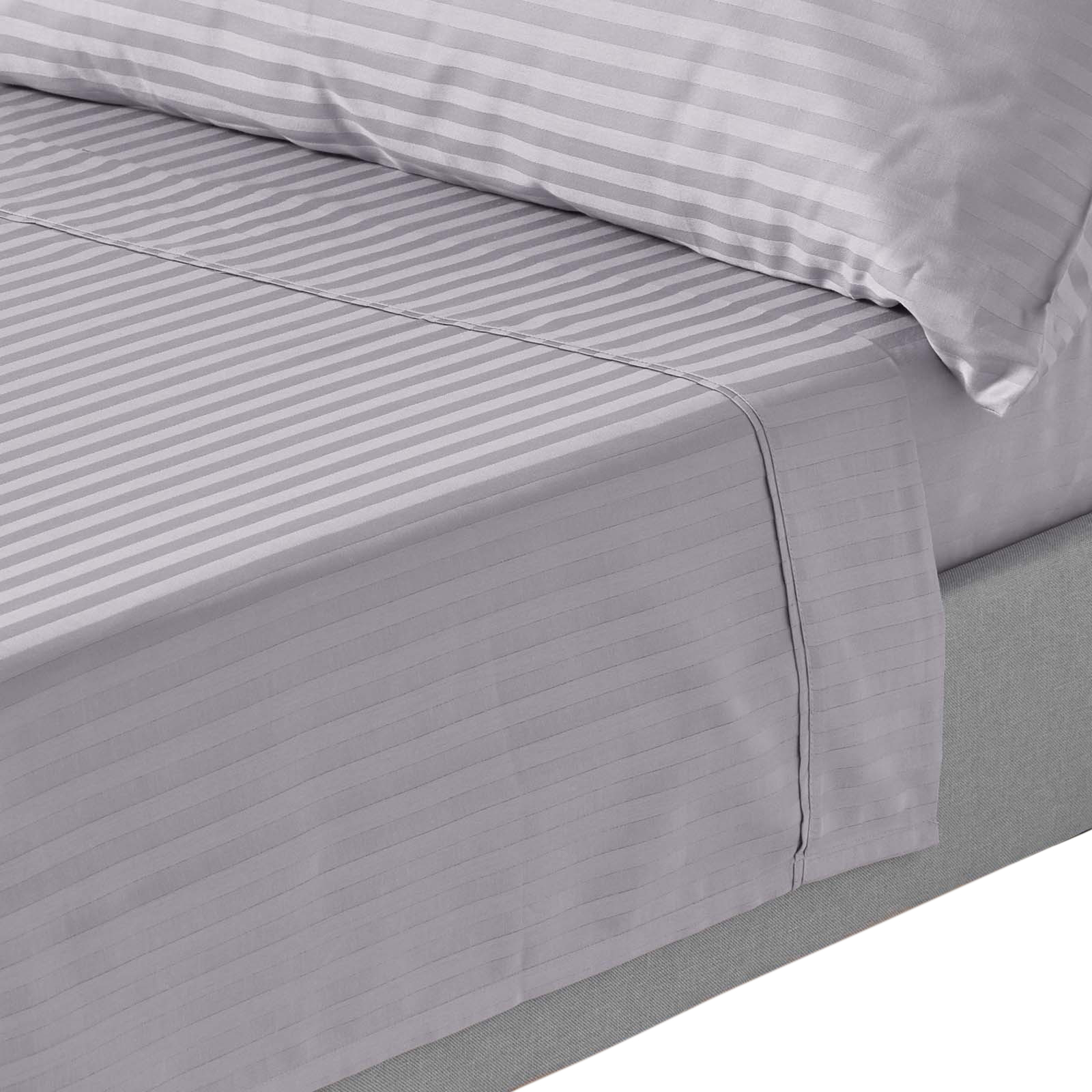 Drap Plat 240x300cm Gris Coton Égyptien 330tc Homescapes
