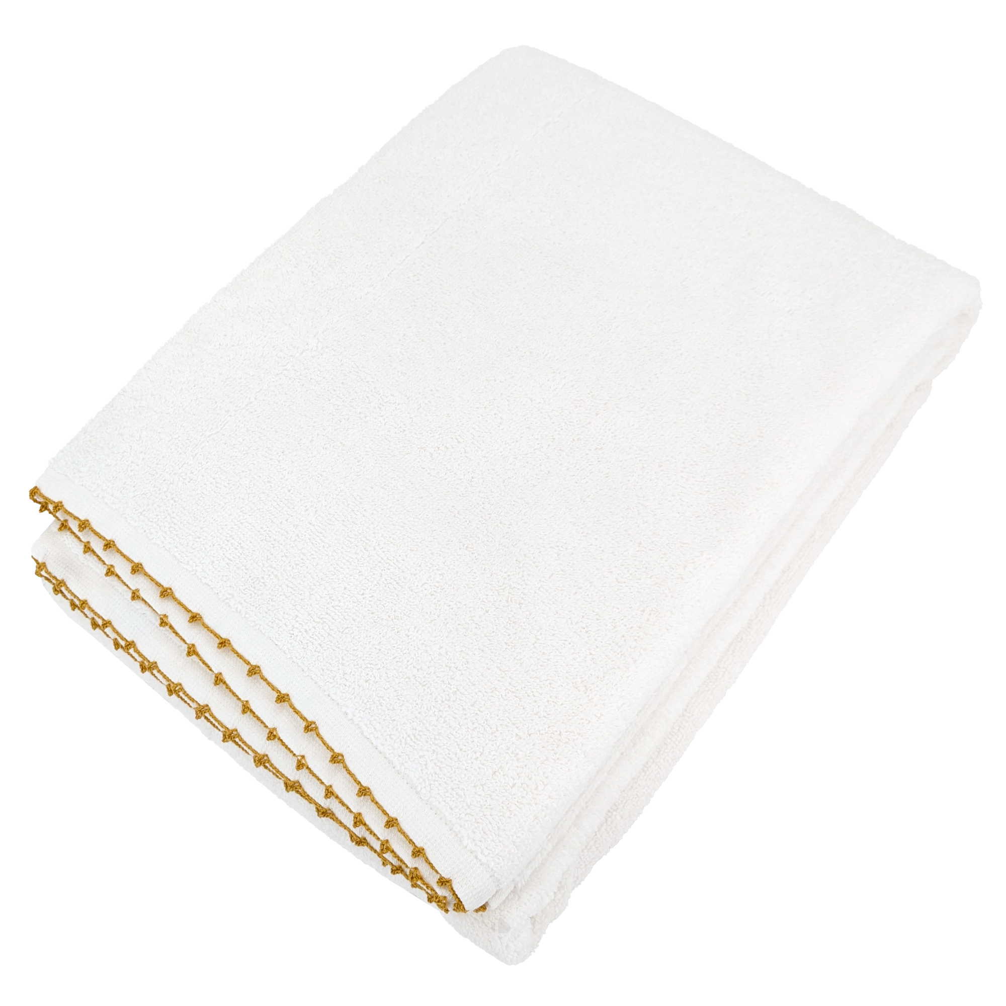 Drap De Bain 100x150 Cm Pur Coton Collection Orla Avec Picueta Jaune