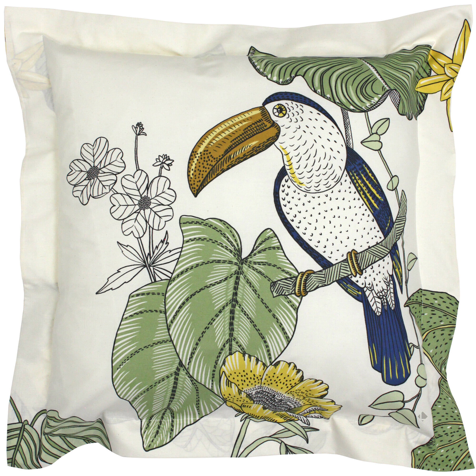 Taie D'oreiller 65x65 Cm Coton Toco Vert