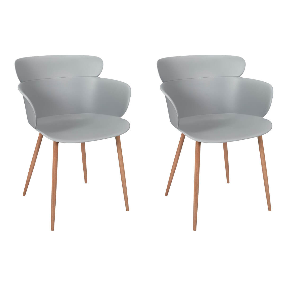 Malya - Lot De 2 Fauteuils Scandinaves Gris