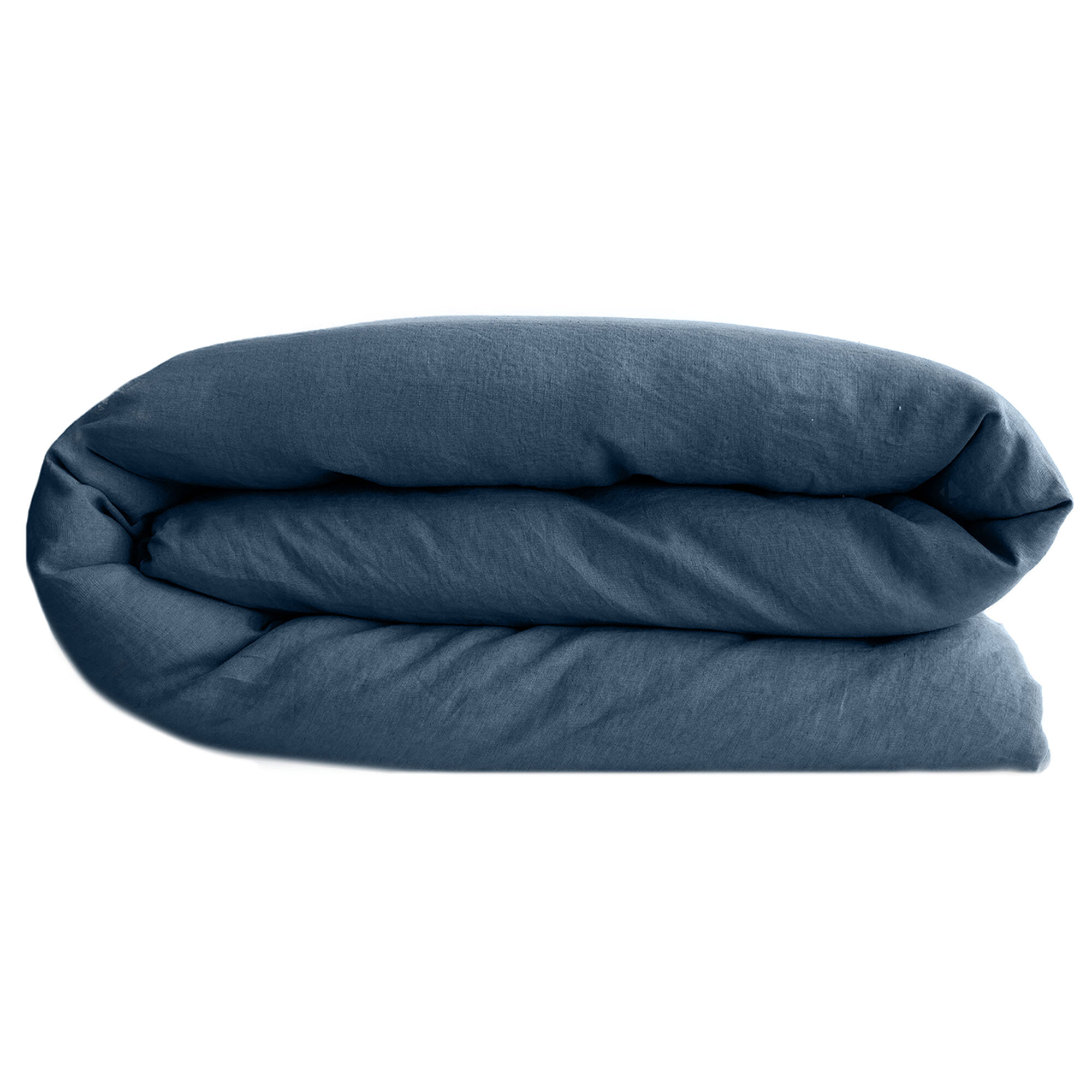 Housse De Couette Lin Et Coton 280x240 Cm Collection Opera Bleu Ardoise
