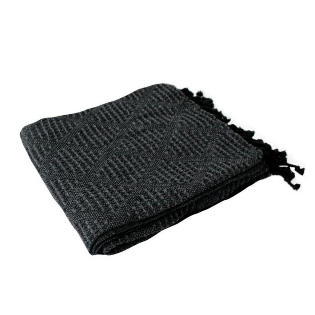 Plaid A Franges Effet Tricot Dune