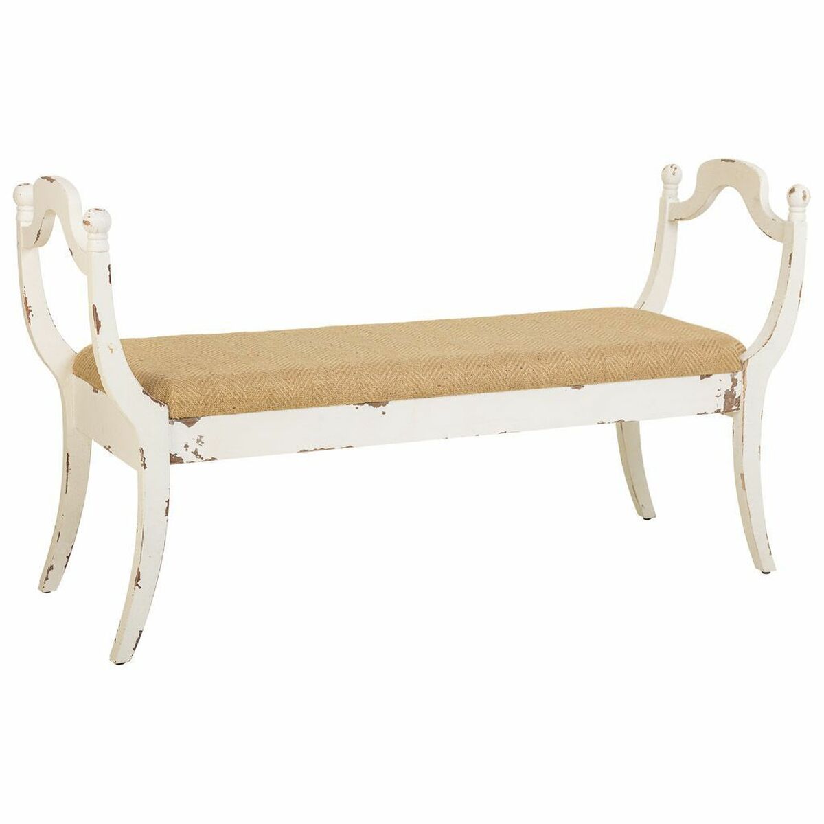 Banquette Alexandra House Living Blanc Éponge Bois D'épicéa Bois Mdf 45 X 78 X 139 Cm