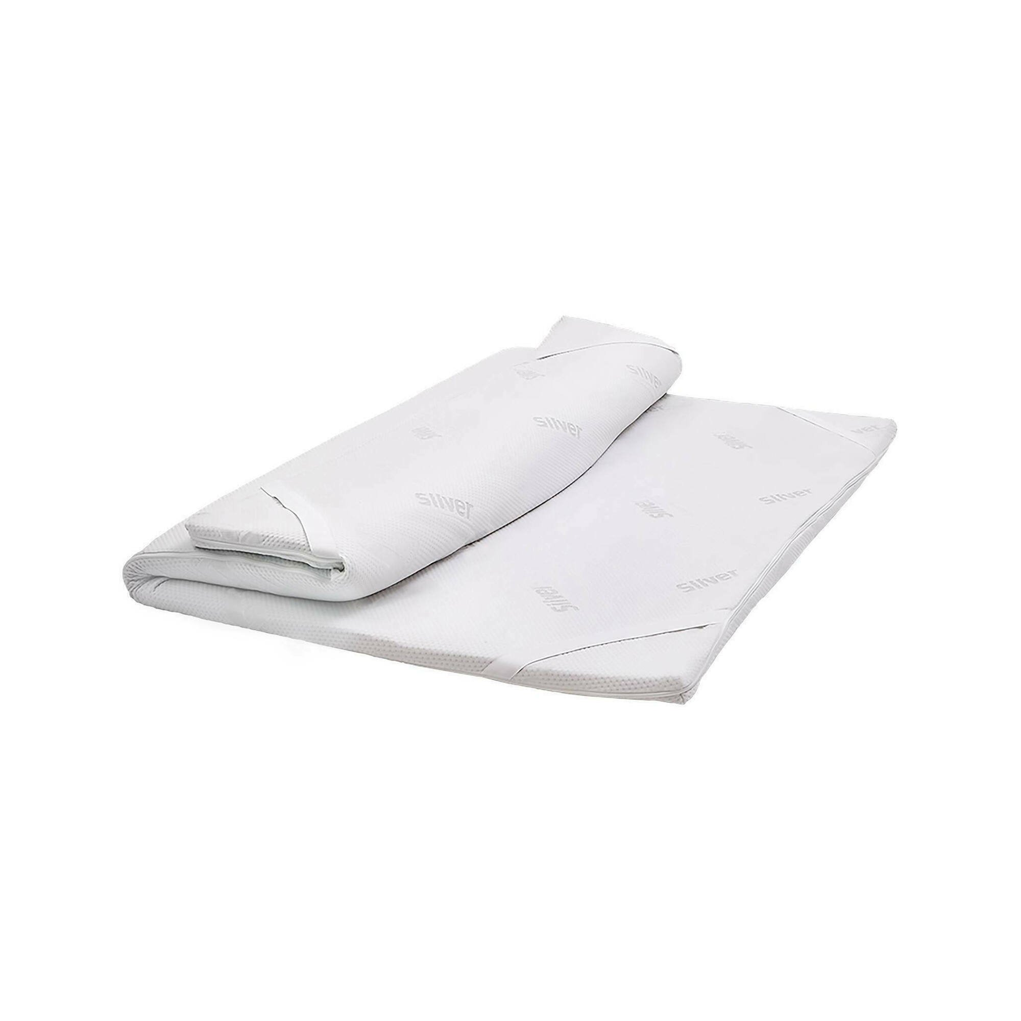 Topper Demi-carré, En Tissu, Blanc, 200x120h5 Cm