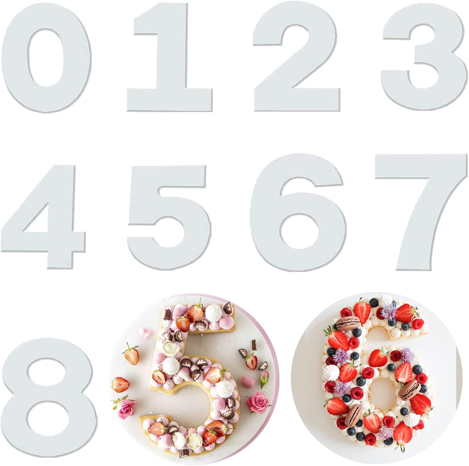 Moules À Gâteau, Gabarits Number Cake, Numériques En Acryliques Moule À Cake, Forme De Chiffre De 0 À 9
