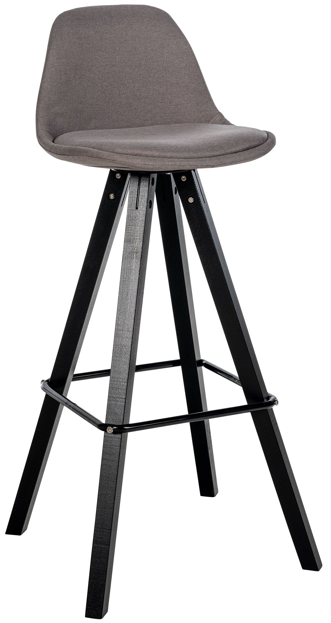 Tabouret De Bar Chaise Haute X1 Repose-pieds Style Scandinave En Tissu Taupe Structure En 10_0004643