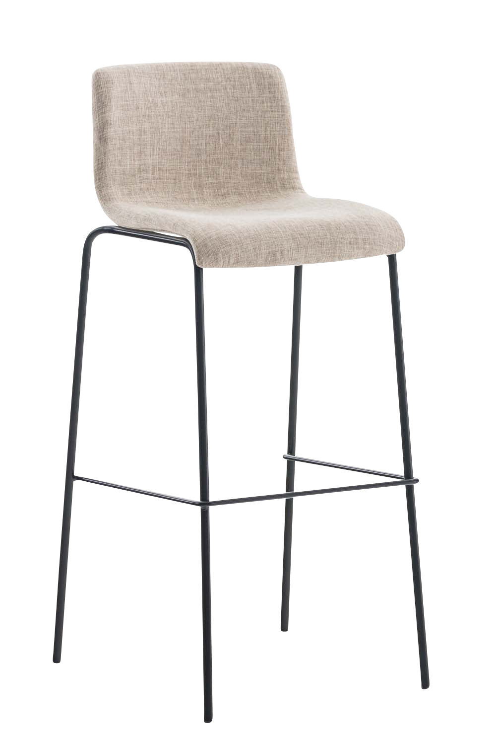Tabouret De Bar X1 Design Moderne Empilable Assise En Tissu Crème Et 4 Pieds 10_0004954