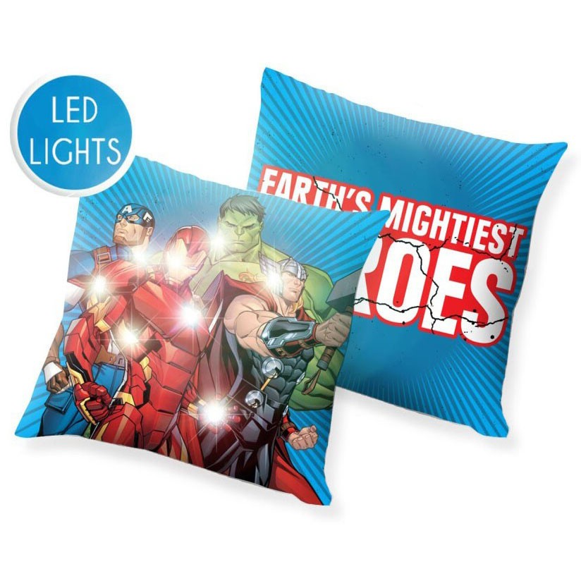 Coussin Lumineux Led Avengers, Coussin Décoratif 40x40 Cm