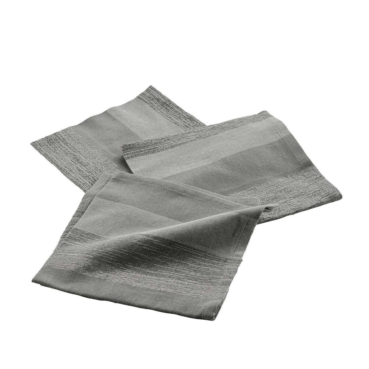 Lot De 3 Serviettes De Table "eldora" 40x40cm Gris