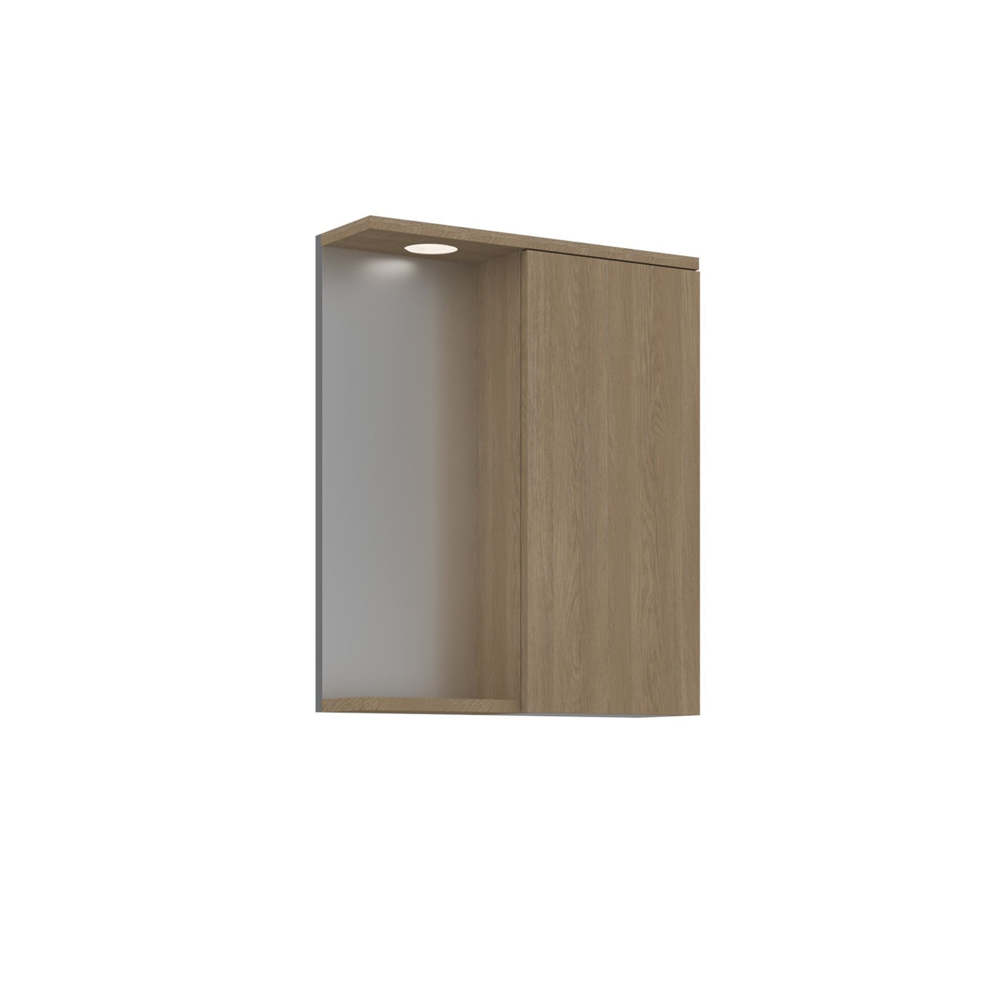 Meuble Salle De Bain Avec Miroir "purus 55" - 56 X 18 X 68 Cm - Sonomo Oak